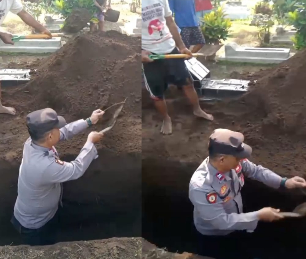 Anggota Polisi Gali Kubur