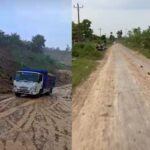 Jalan Rusak Akibat dari Aktifitas Penambngan
