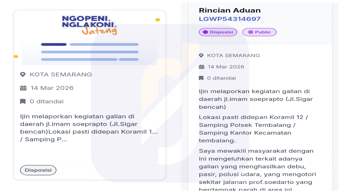 Warga Keluhkan Dampak Galian C Sigar Bencah, Cemari Udara Tembalang