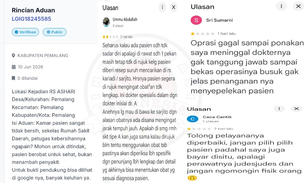Aduan Warga untuk RS Ashari Pemalang